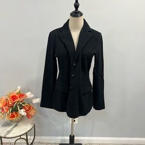 Lauren Ralph Lauren Black Classic Elegant Long Sleeves Blazer Size Large Reemoly